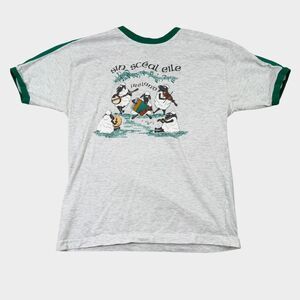 Vintage 90s Sin Sceal Eile Ireland Sheep Music Ringer T-Shirt Men’s M
